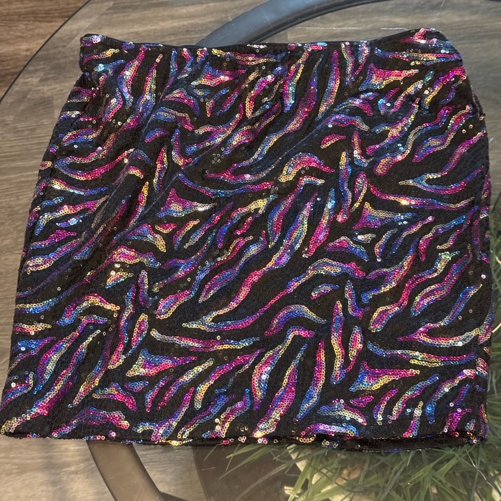 Vibrant Sequin Mini Skirt